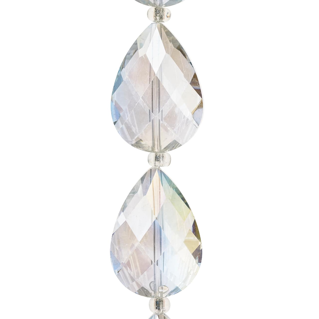12 Pack: Crystal Glass Teardrop Beads, 25mm by Bead Landing™